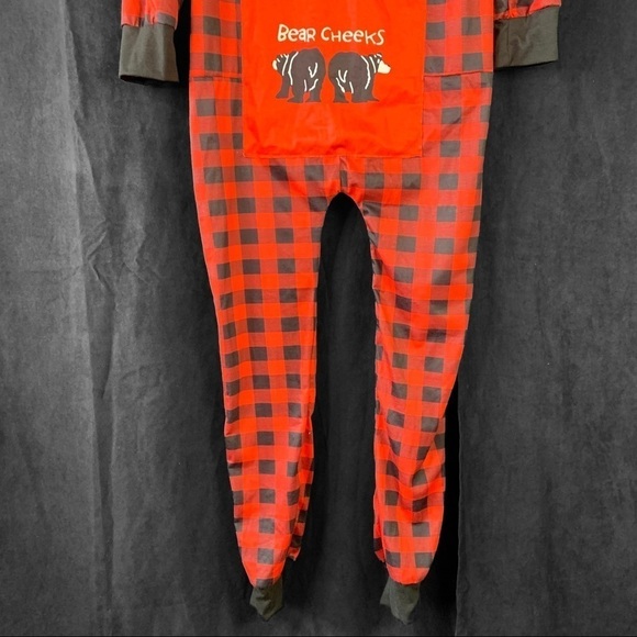 OVERALL PYJAMAS PLAID RED BLACK  BEAR CHEEKS MOM NIGHTWEAR SIZE MEDIUM - Picture 10 of 16